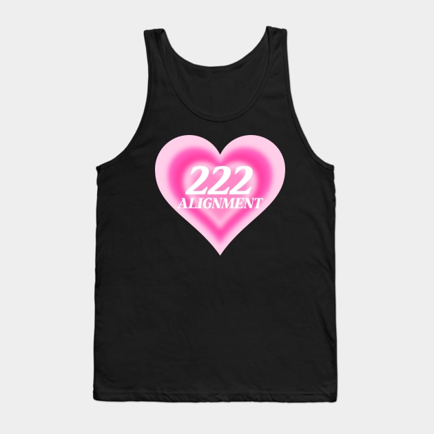 Angel Number 222 Heart Aura Tank Top by mystikwhale